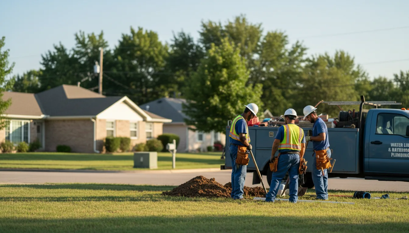 Residential water line and bathroom plumbing service in Wallis, TX